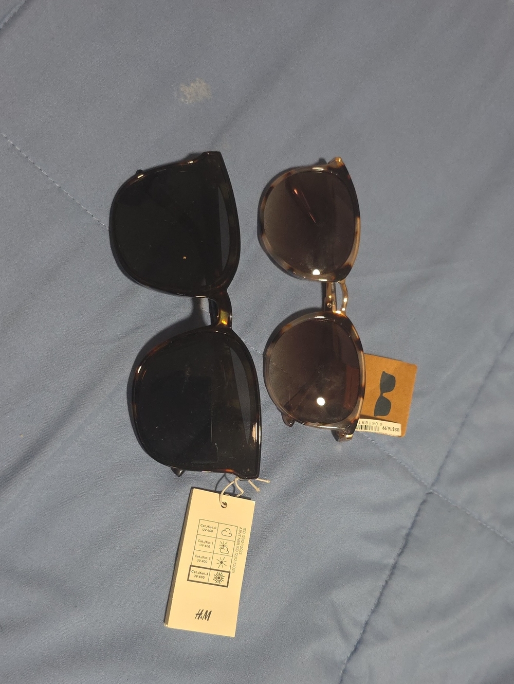 H&M Men’s Black and Brown Tortoiseshell Sunglasses Duo